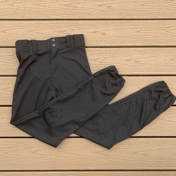 Rawlings Baseball Pant Adult Small Black Gathered Bottom Snap/Zipper‎ - Picture 1 of 5
